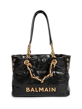 Amazon.com: Balmain, Soft Cabas Monogram Leather Tote Bag